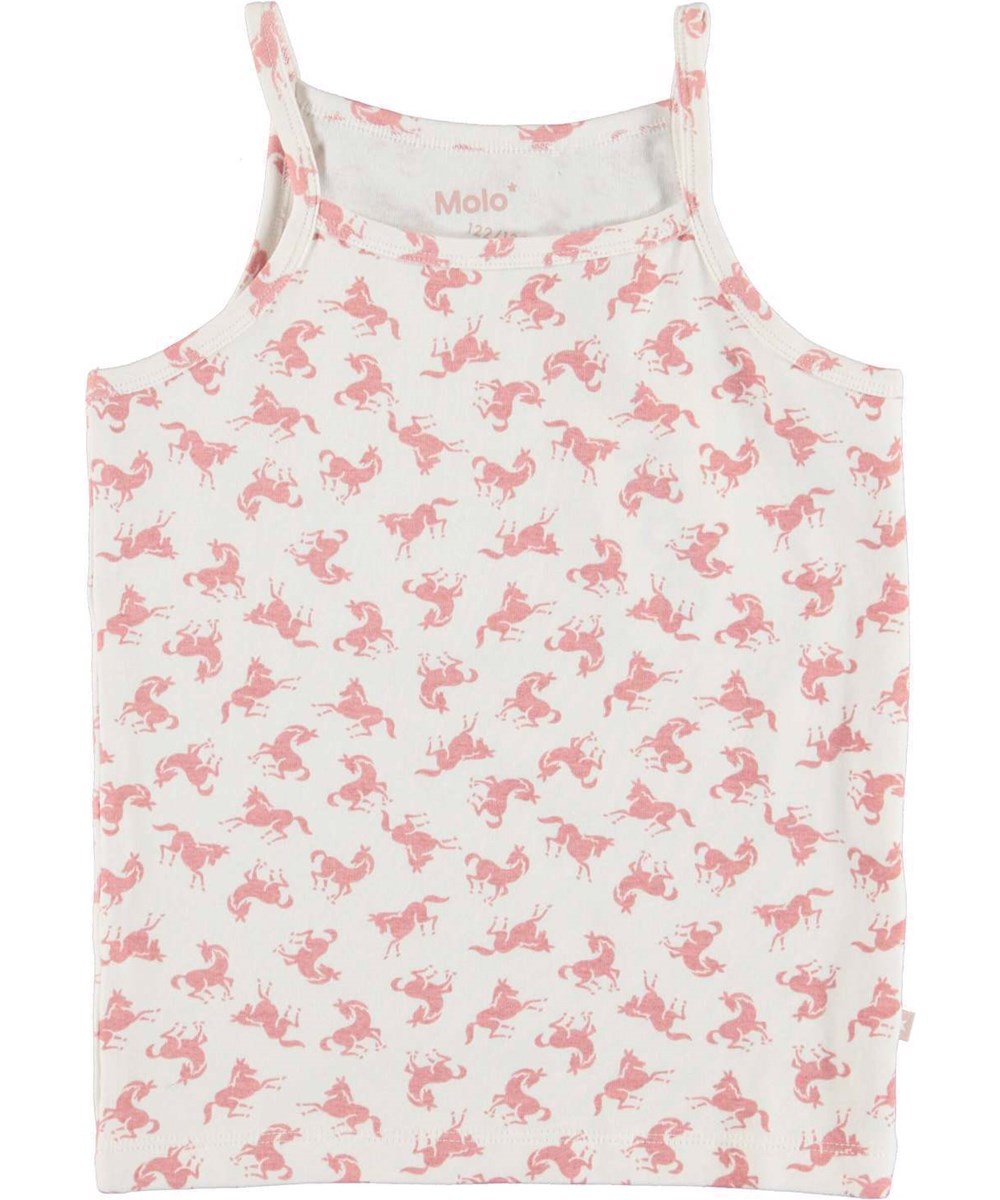 Janice Set - Mini Horse Rose - Organic underwear set in white with rose horses 