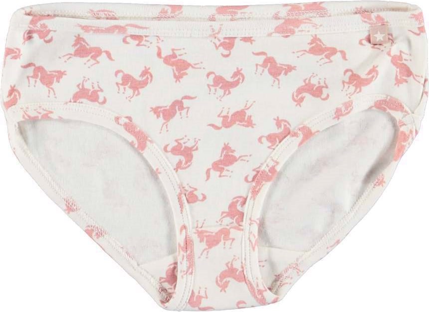 Janice Set - Mini Horse Rose - Organic underwear set in white with rose horses 