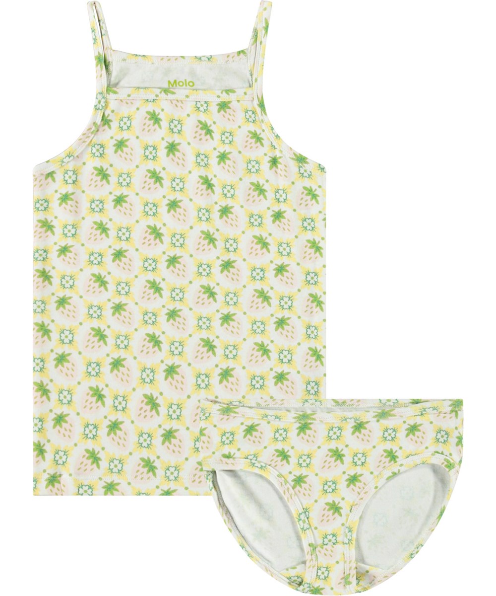 Janice Set - Pale Berries - Children's underwear set in soft organic cotton.