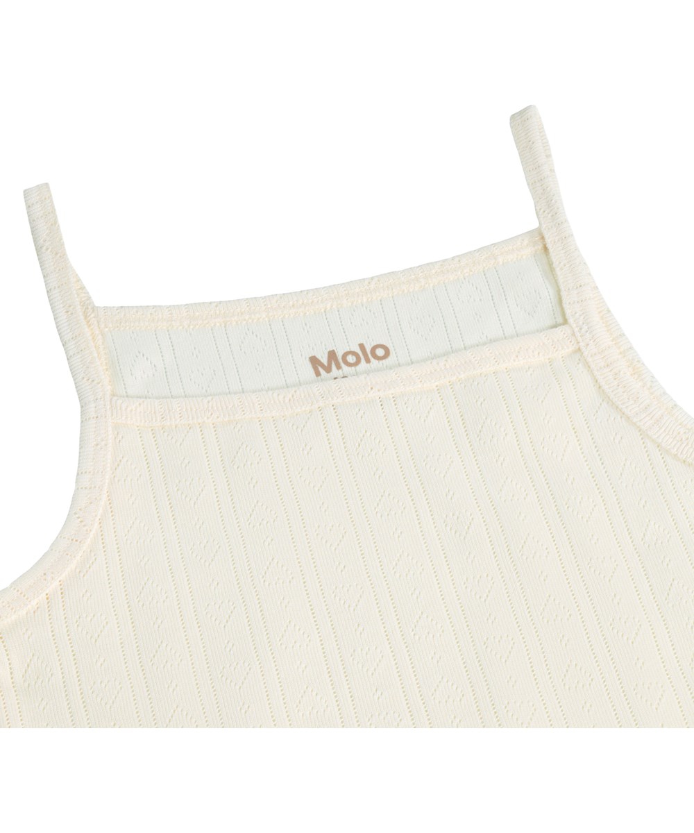 Janice Set - Pearled Ivory - Off-white set of underwear for children made of organic cotton with narrow straps 