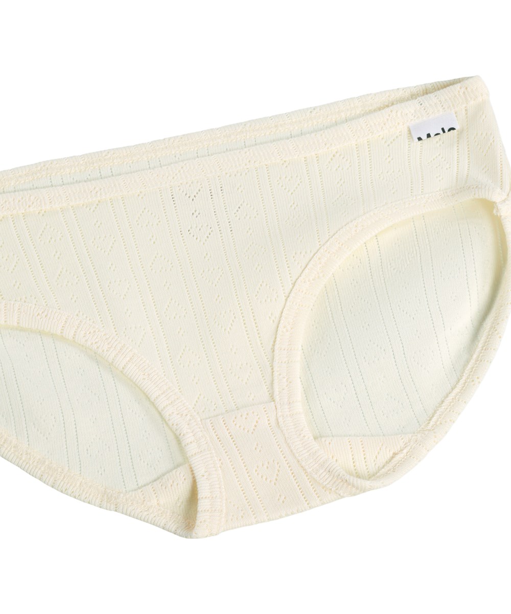 Janice Set - Pearled Ivory - Off-white set of underwear for children made of organic cotton with narrow straps 