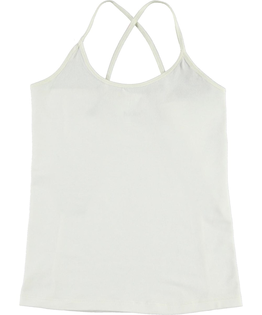 Janis - White Star - White organic top with crossed straps