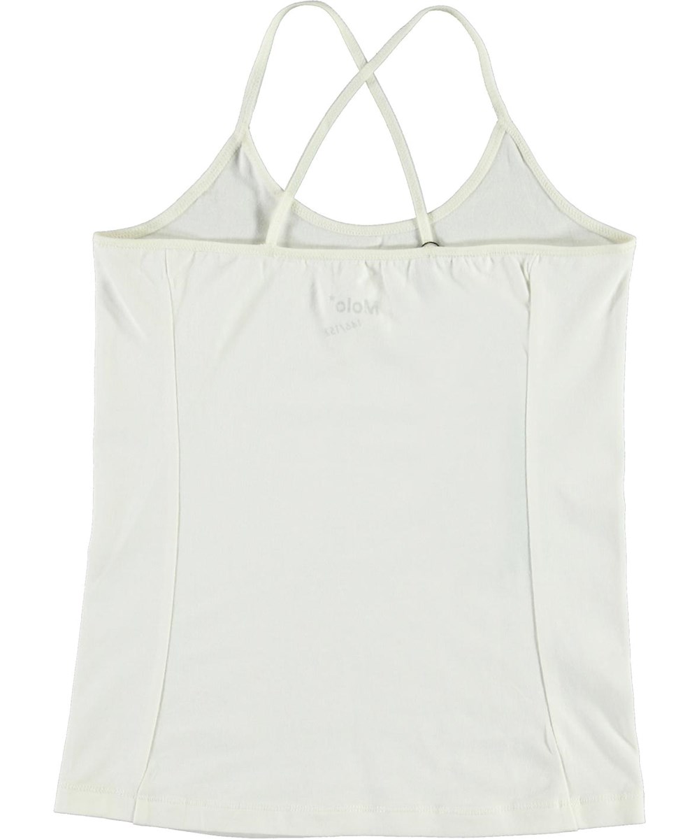 Janis - White Star - White organic top with crossed straps
