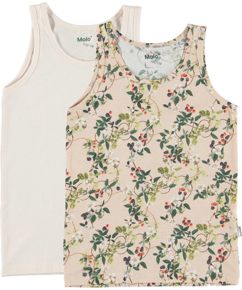 Jeanie 2-Pack - Bramble Dust - Organic 2-pack vests with blackberry