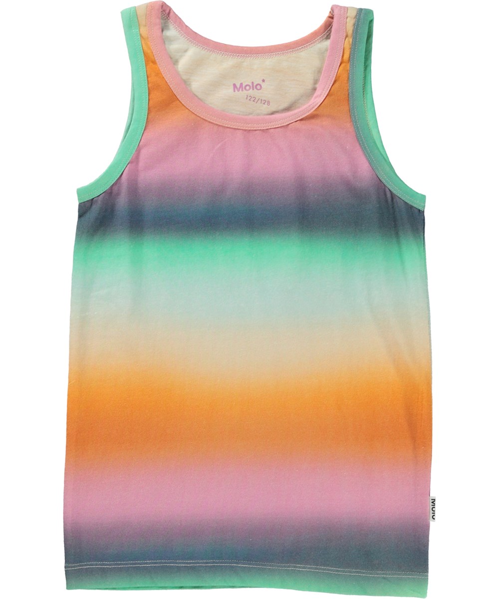 Jeanie 2-Pack - Fade Powder - Organic 2-pack vests with faded multi-colour