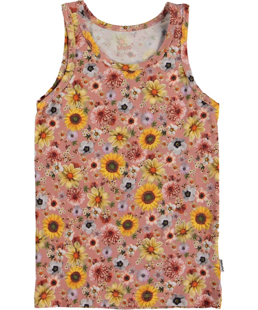 Jeanie 2-Pack - Floral Blush - 2-pack organic vests 