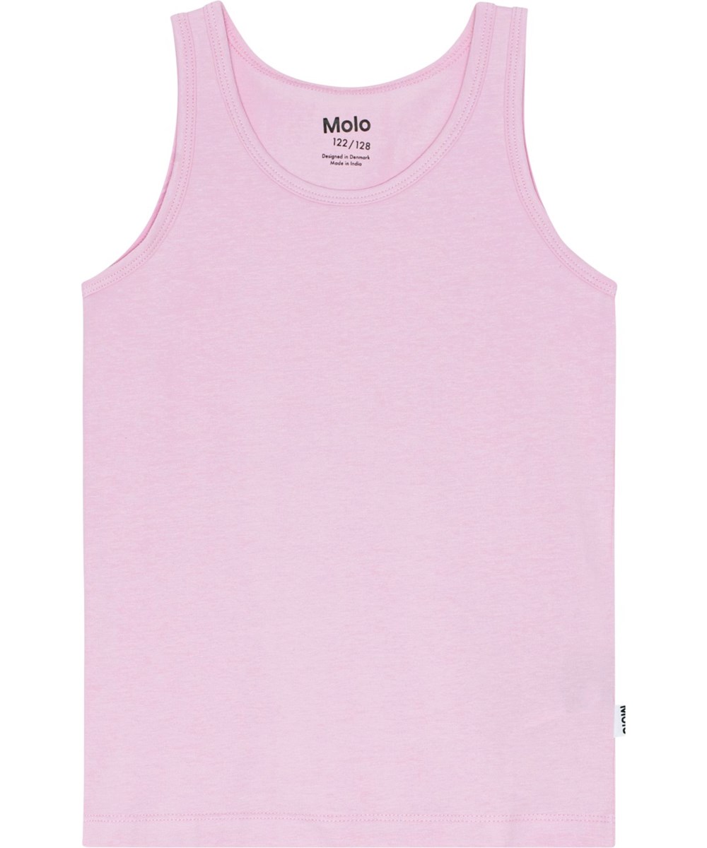 Jeanie 2-Pack - Kitten Lavender - 2-pack vests in organic cotton with cat print.