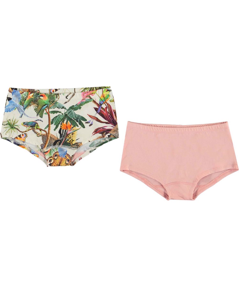 Jemma 2-Pack - Rose Jungle - 2-pack knickers rose and animal 