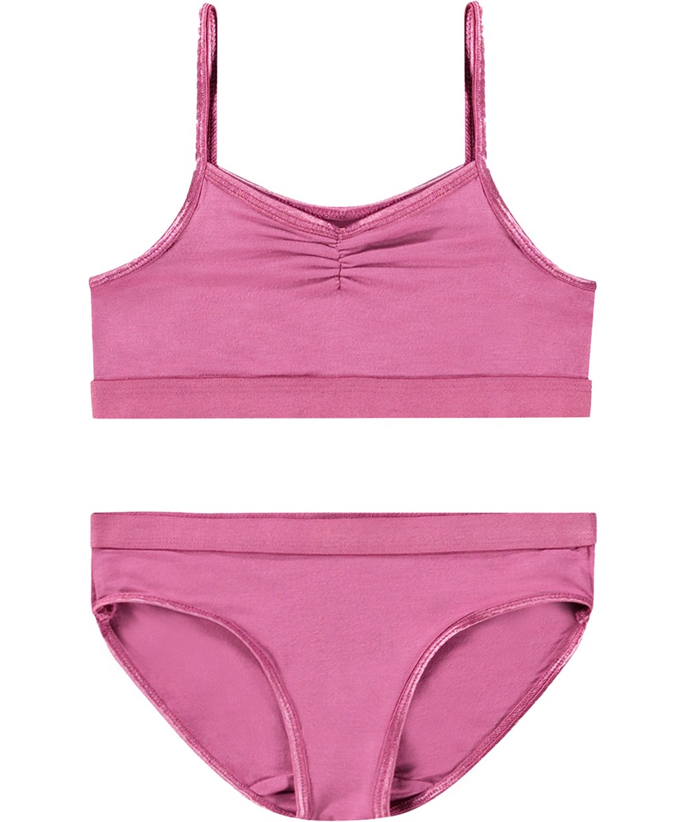 Jinny Set - Dark Rose - Rose stretchy underwear made of soft viscose.