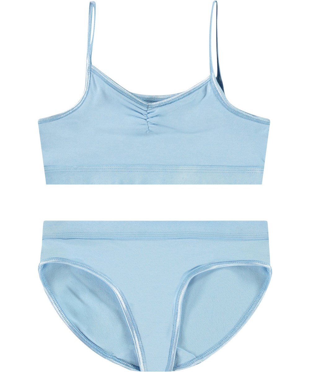 Jinny Set - Day Sky - Light blue stretchy underwear for children made from soft viscose.