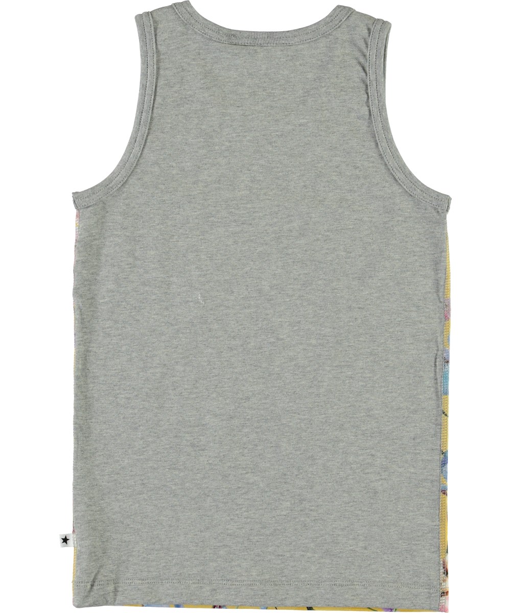 Joshlyn - The Art Of Flowers - Yellow organic vest with flowers 