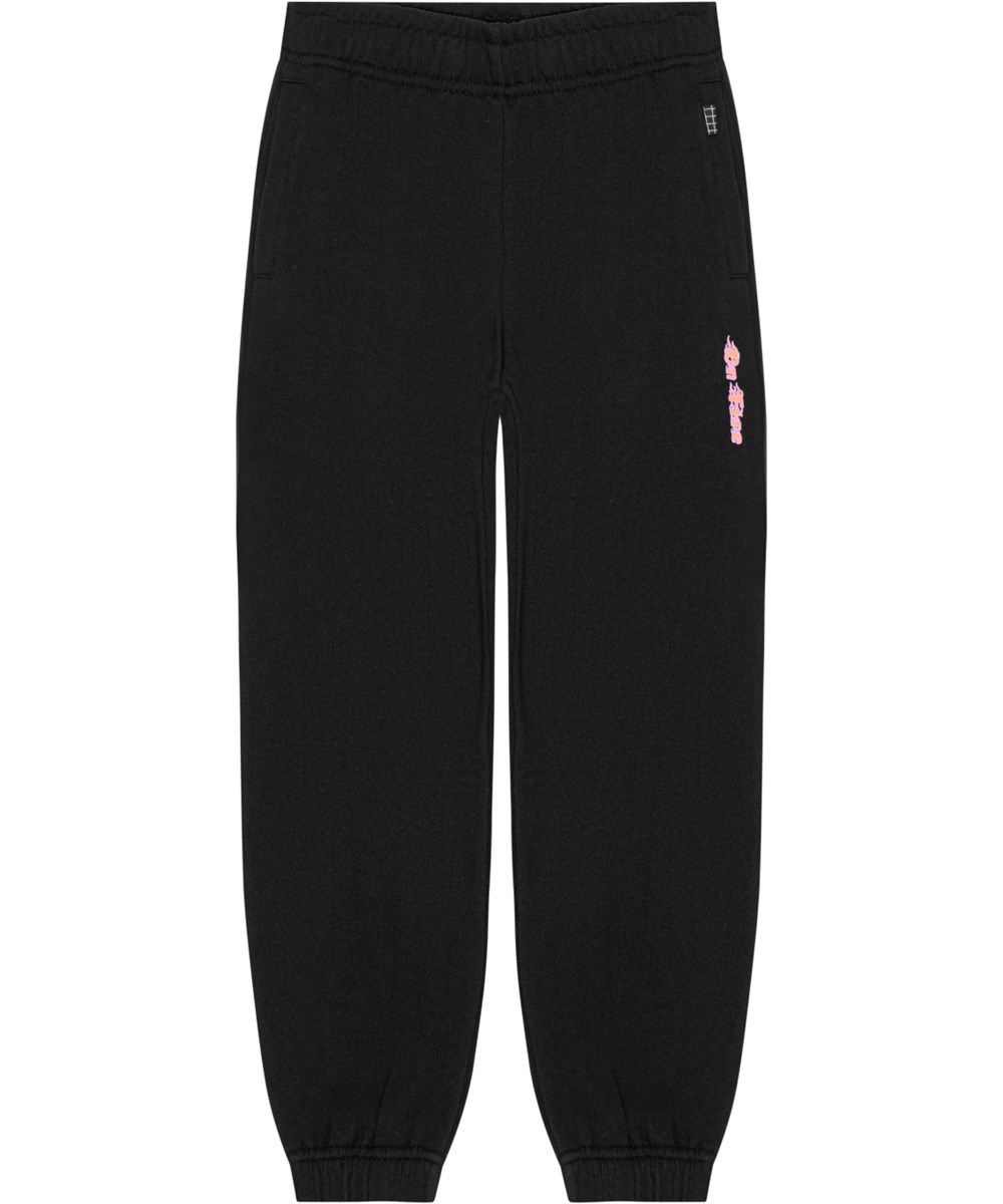 Adan - Black - Zwarte joggingbroek met 'On Fire' print
