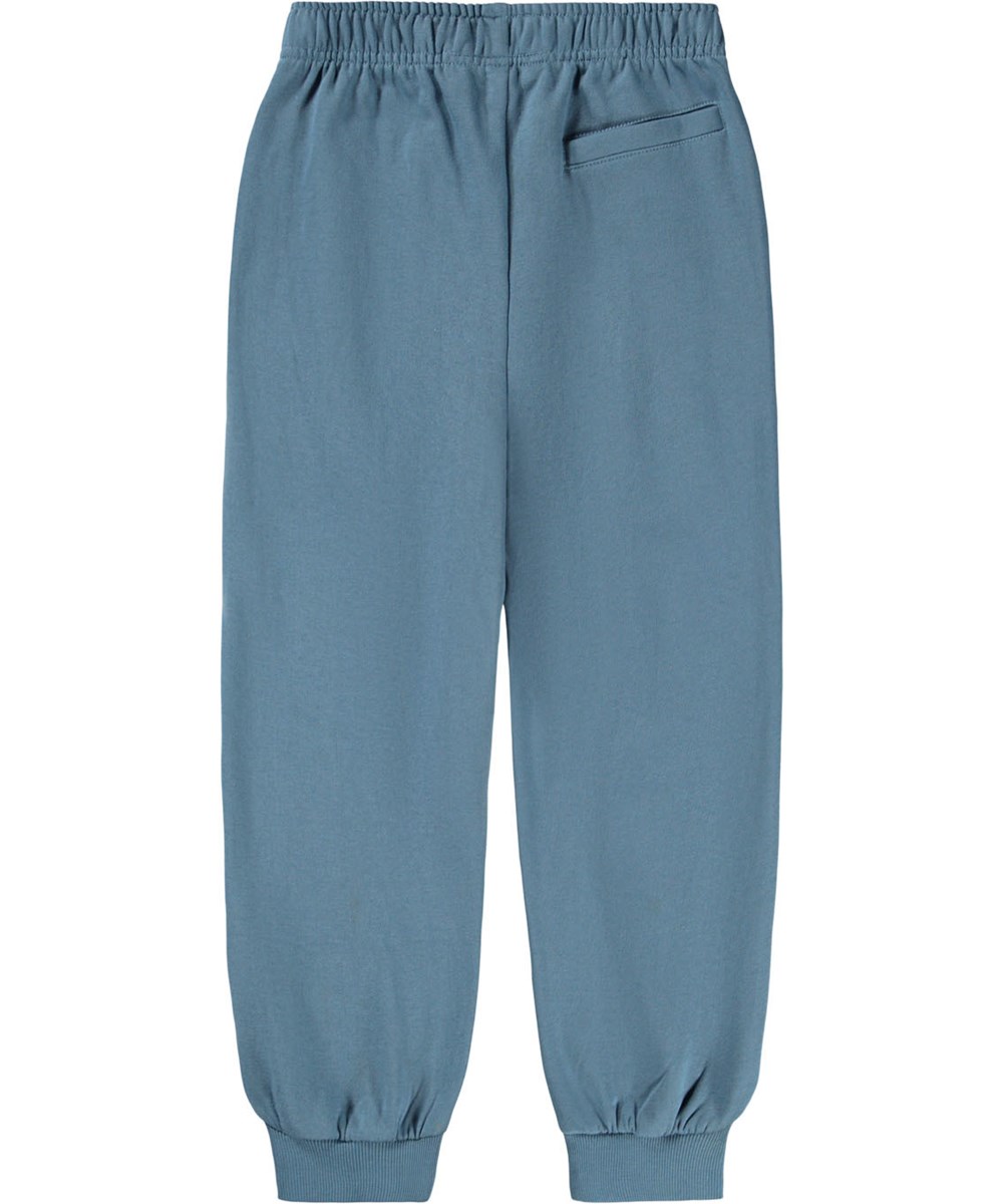 Adani - Blue Dust - Blauwe joggingbroek voor kinderen gemaakt van biologisch katoen.