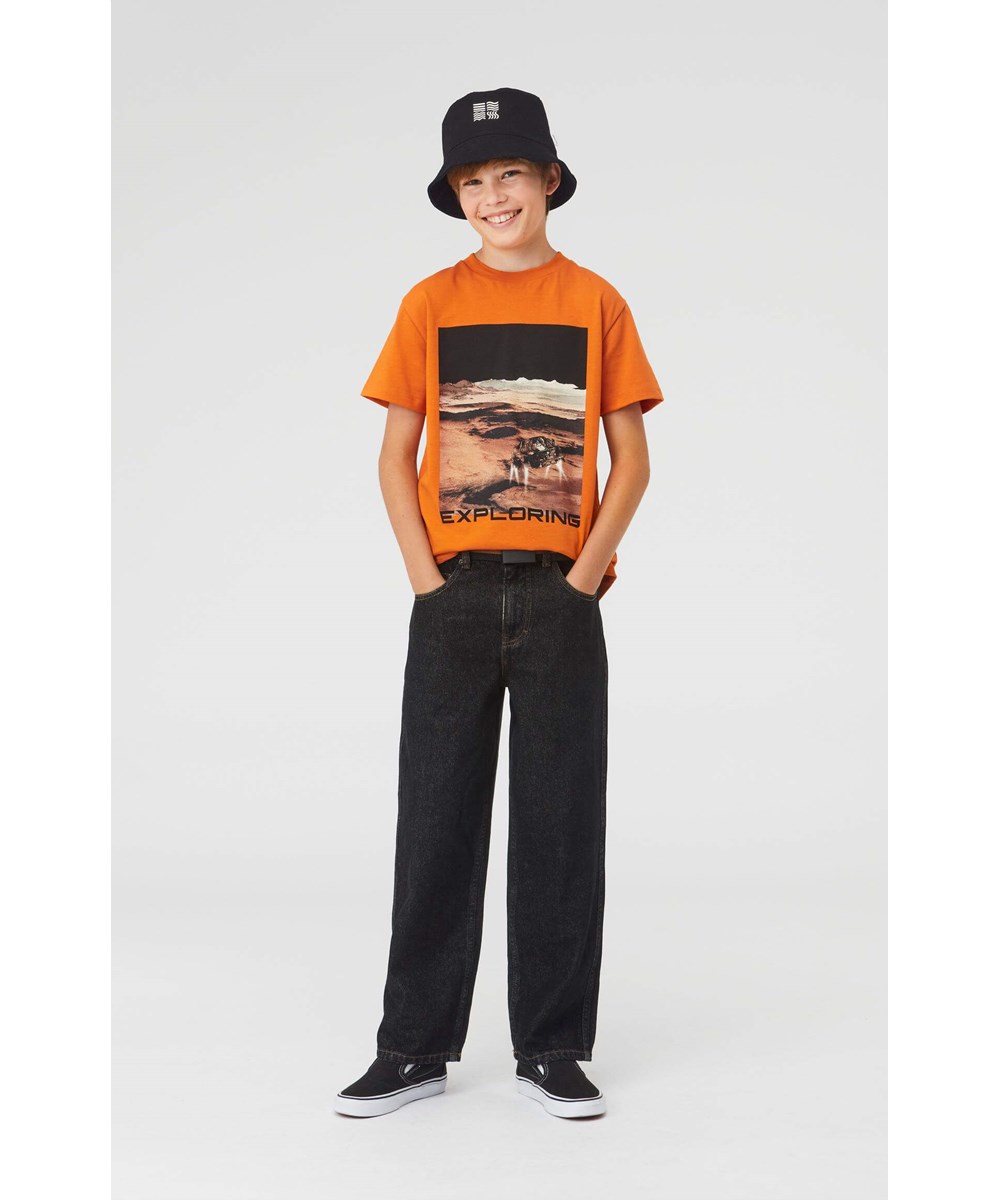 Aiden - Black Denim - Wijde zwarte skate jeans