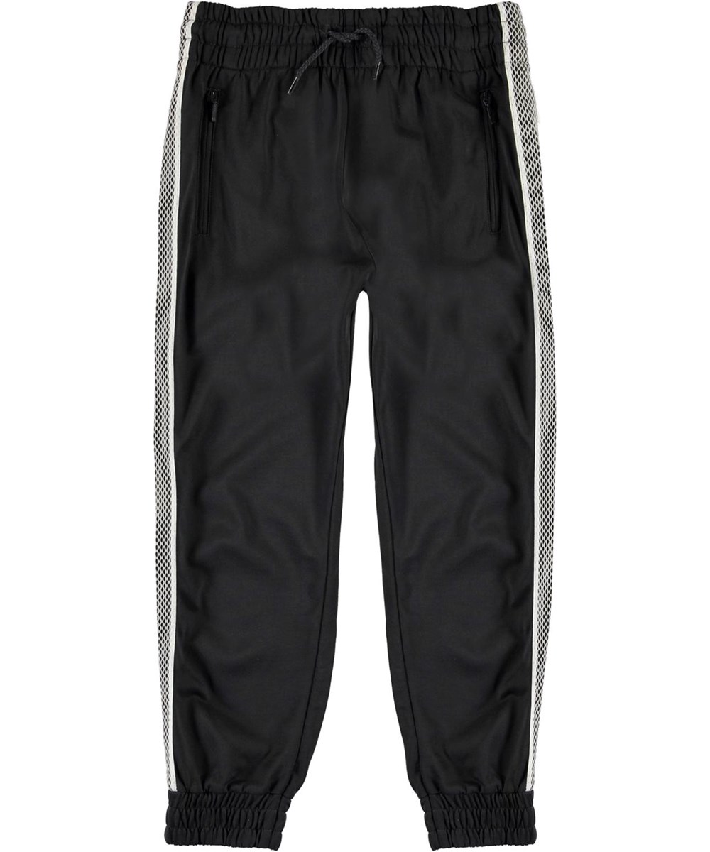 Albie - Night Grey - Donkergrijze trainingsbroek met witte bies