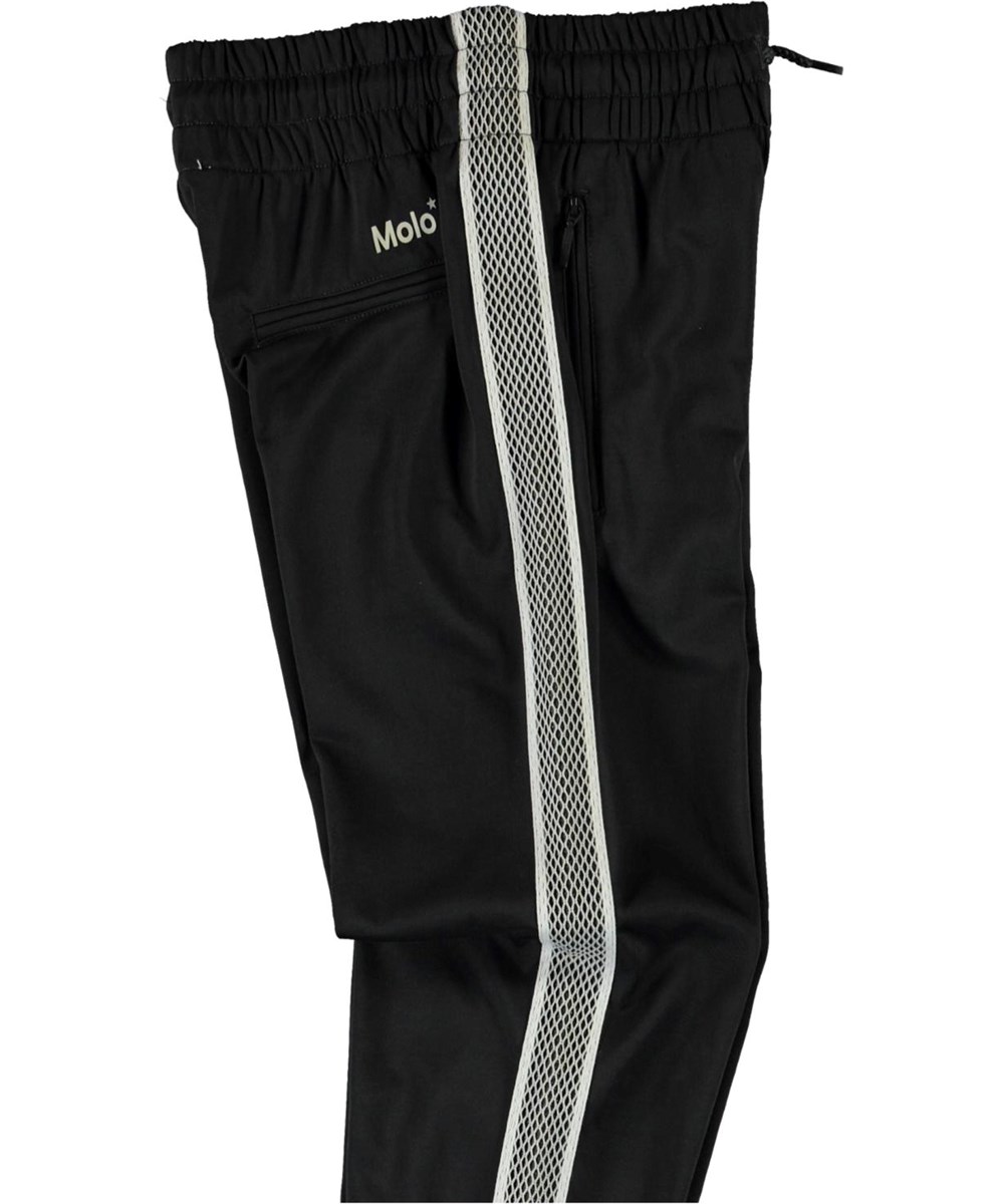 Albie - Night Grey - Donkergrijze trainingsbroek met witte bies