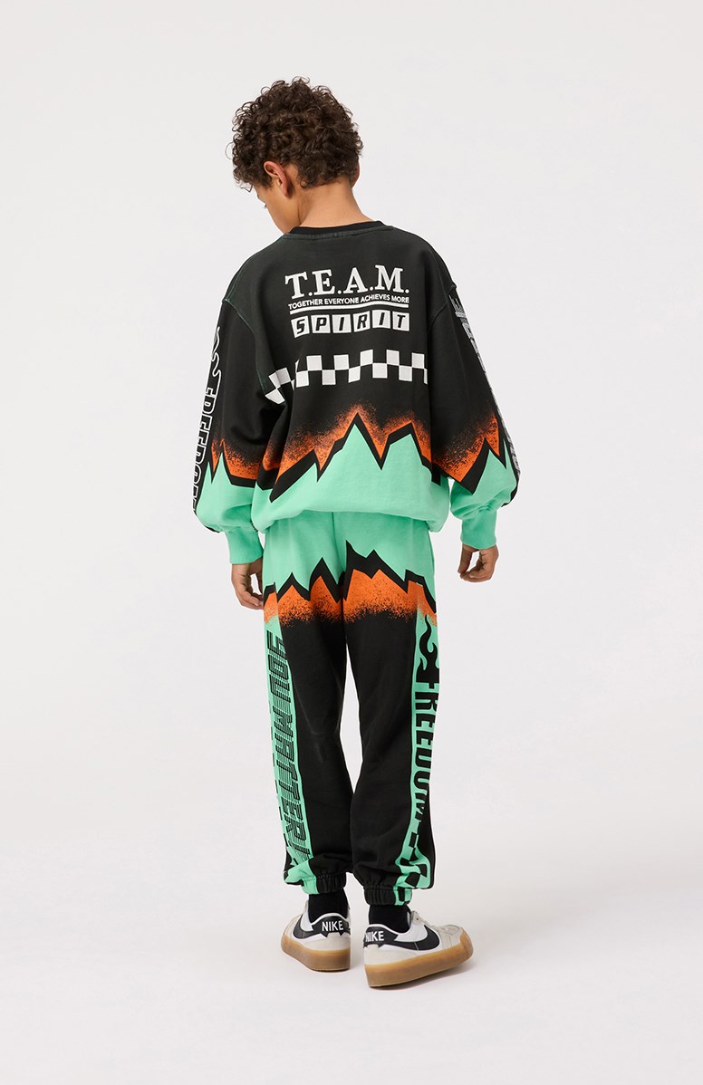 Allen - Future United - Joggingbroek van biologisch katoen voor kinderen met details van motorcross.