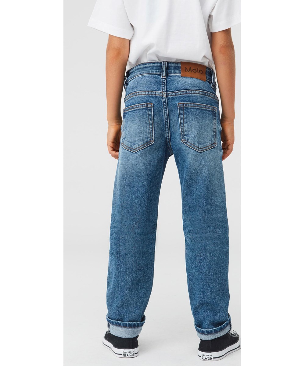 Alon - Worn Denim - Comfortabele donkerblauwe jeans