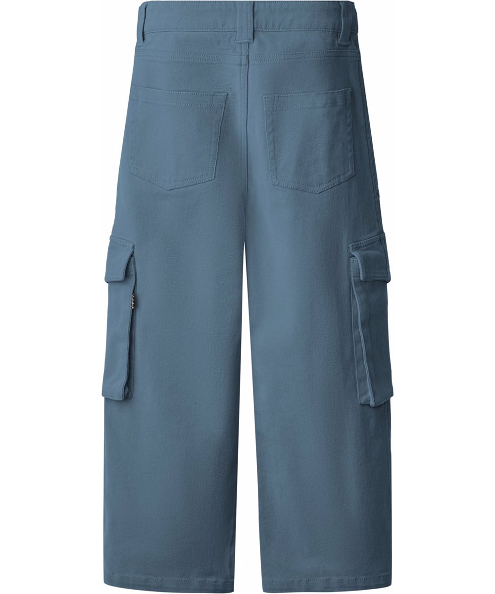 Alter - Blue Dust - Blauwe cargobroek voor kinderen gemaakt van katoenen keperstof.