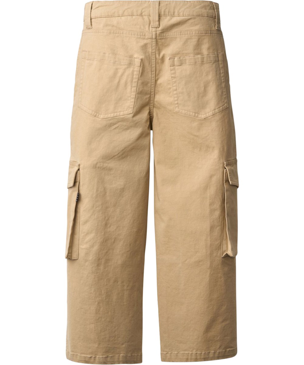 Alter - Desert - Beige katoenen kinderbroek met grote cargozakken