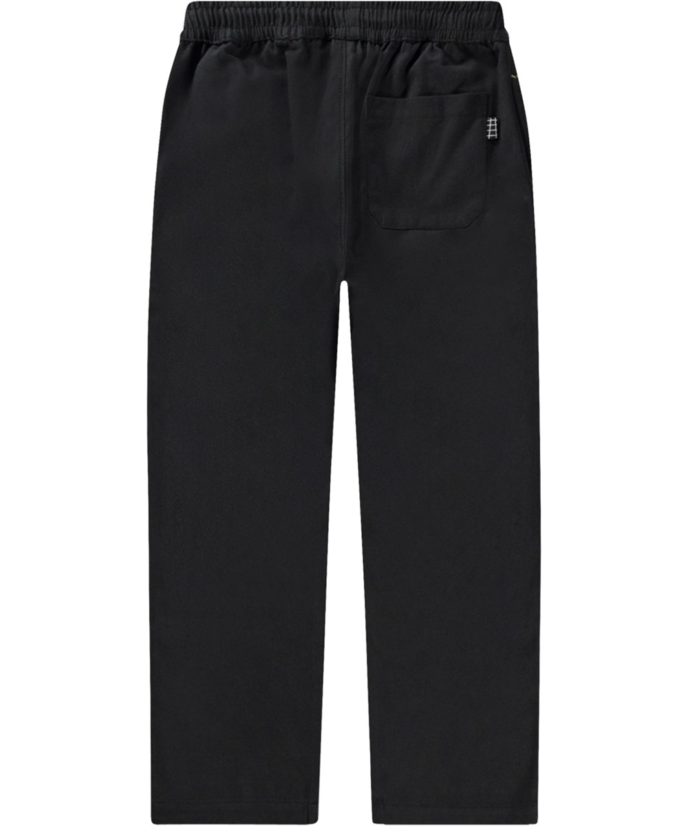Amor - Black - Zwarte broek van biologisch katoen met elastische tailleband.