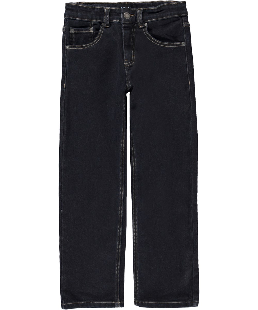 Andy - Dark Denim - Zwarte distressed jeans