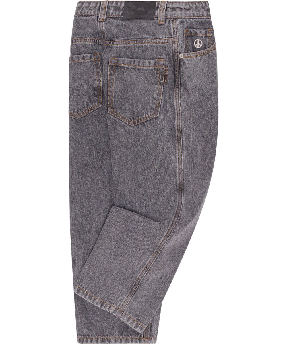 Aska - Black Washed - Grijze jeans in een zeer ruimvallende pasvorm