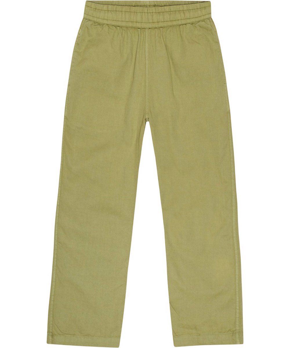 Aster - Sage - Groene biologische broek met elastische taille