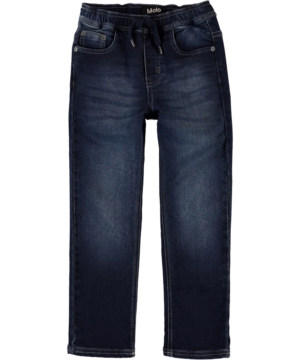 Augustino - Dark Indigo - Donkerblauwe jeans met koordjes