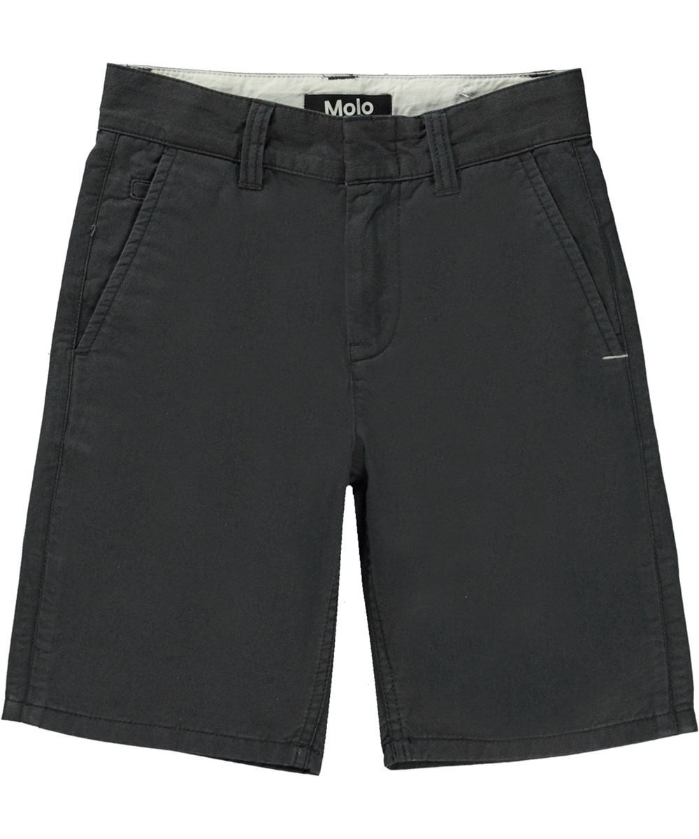Alan - Space Grey - Donkergrijze chino korte broek