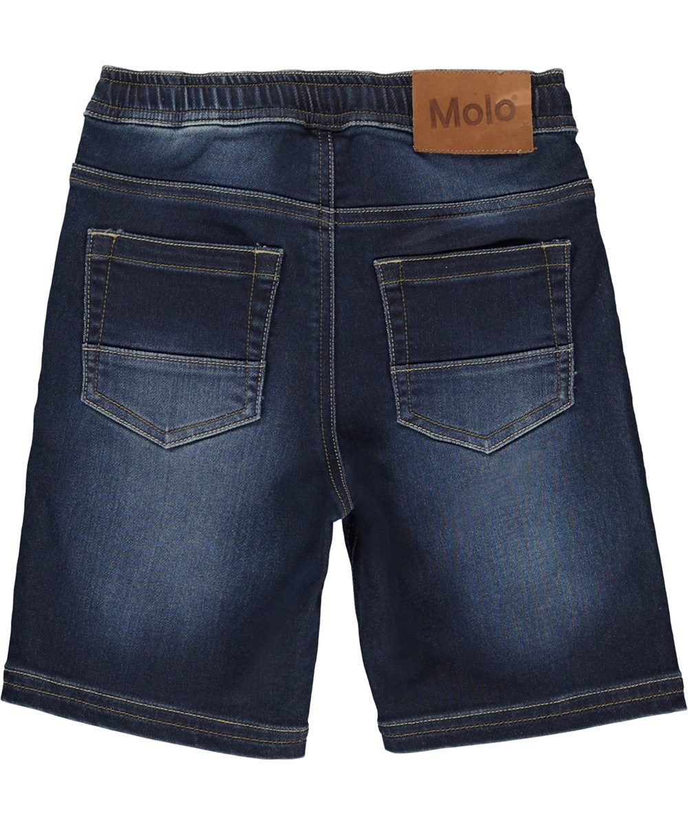 Ali - Dark Indigo - Comfortabele elastische blauwe korte broek