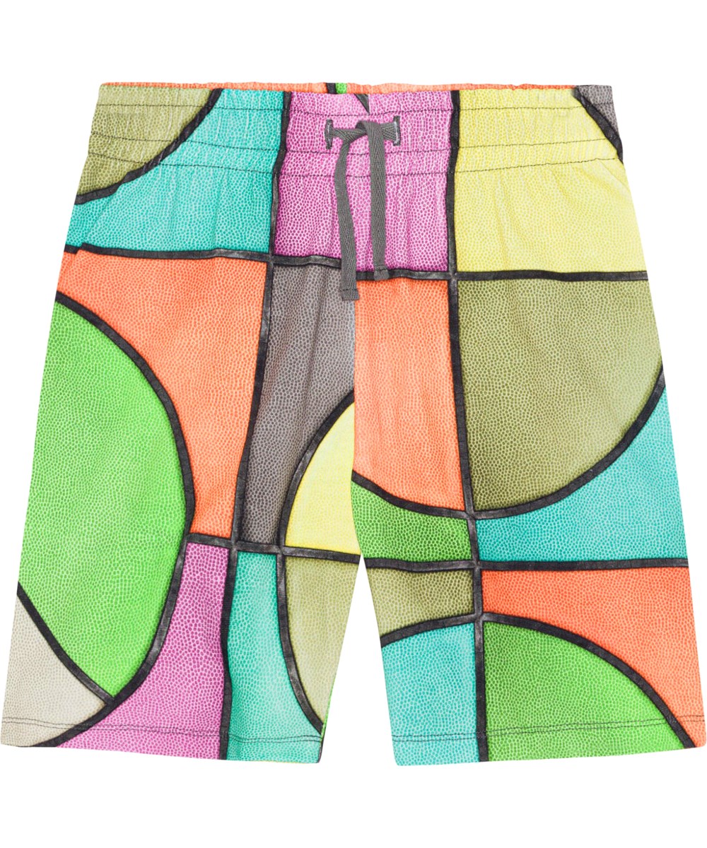 Alim - Basket Colour - Kleurrijke biologische short met bastekbalprint