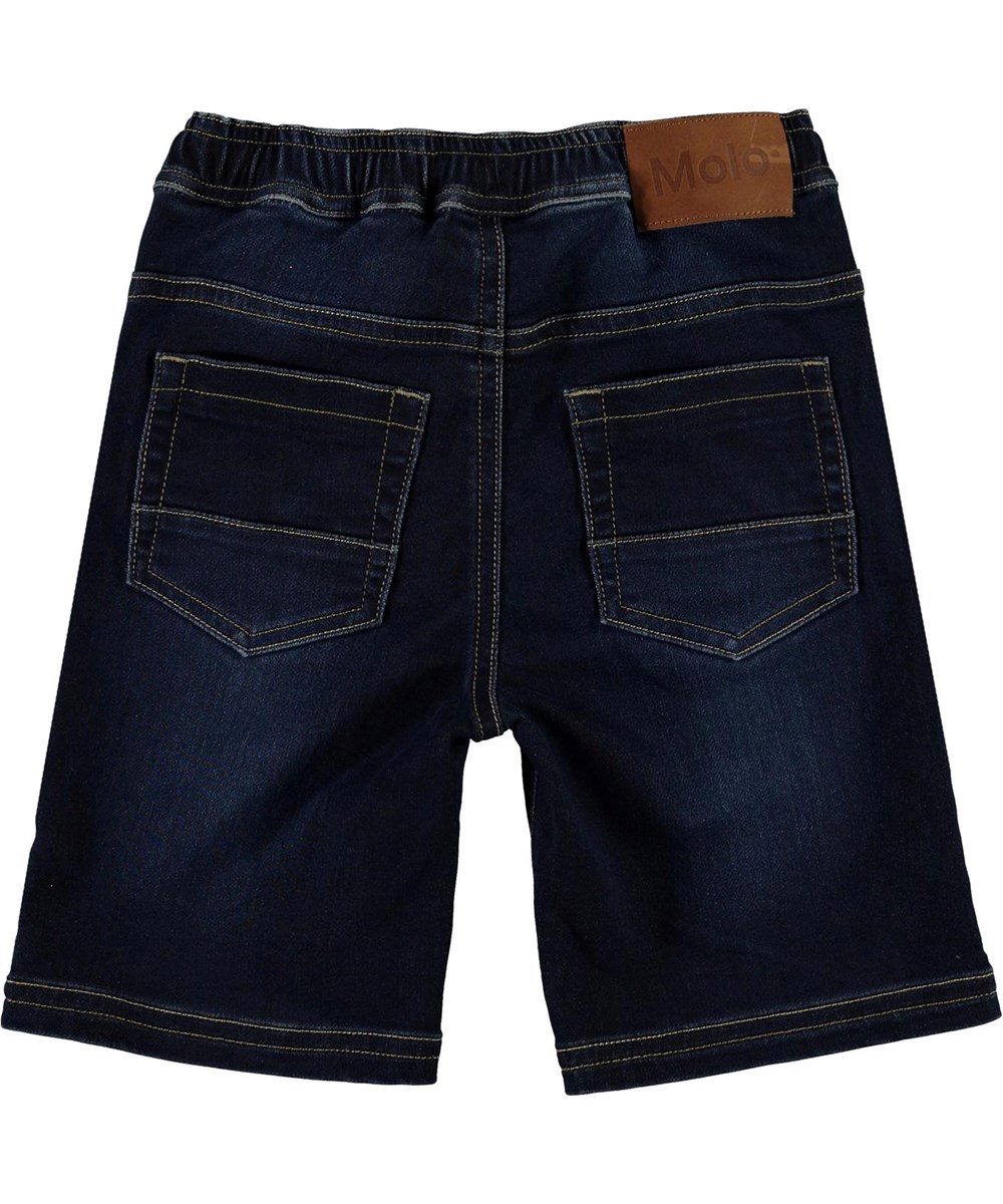 Ali - Dark Indigo - Donkerblauwe denim short met koordjes