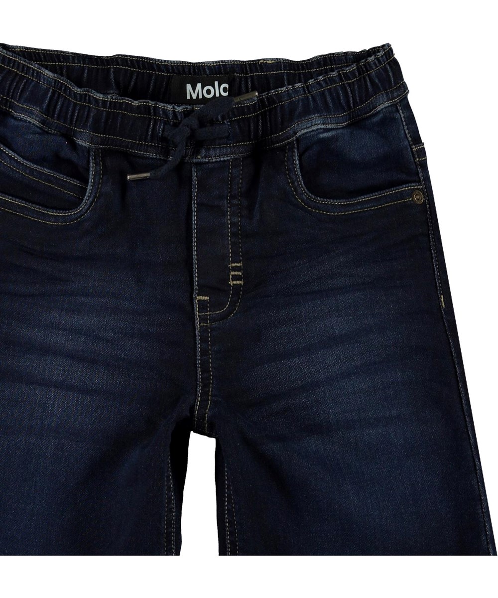 Ali - Dark Indigo - Donkerblauwe denim short met koordjes