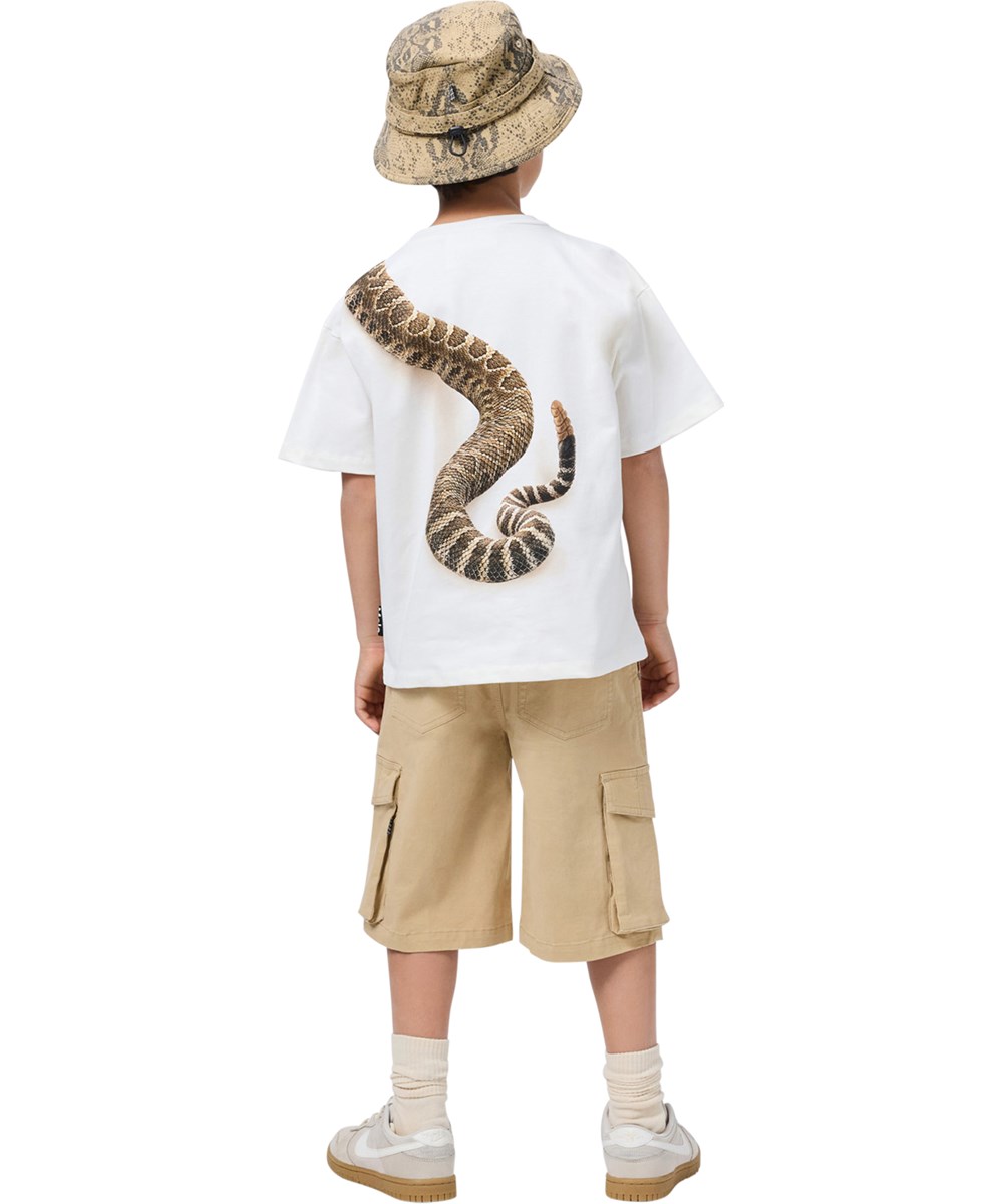 Alt - Desert - Beige katoenen korte kinderbroek met grote cargozakken