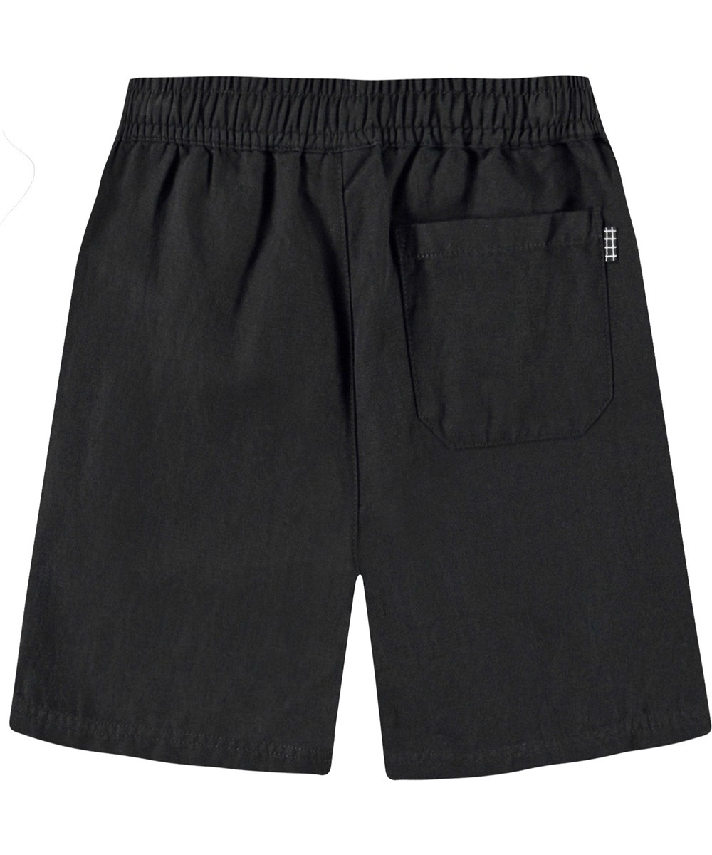 Amal - Black - Zwarte katoenen kindershort.