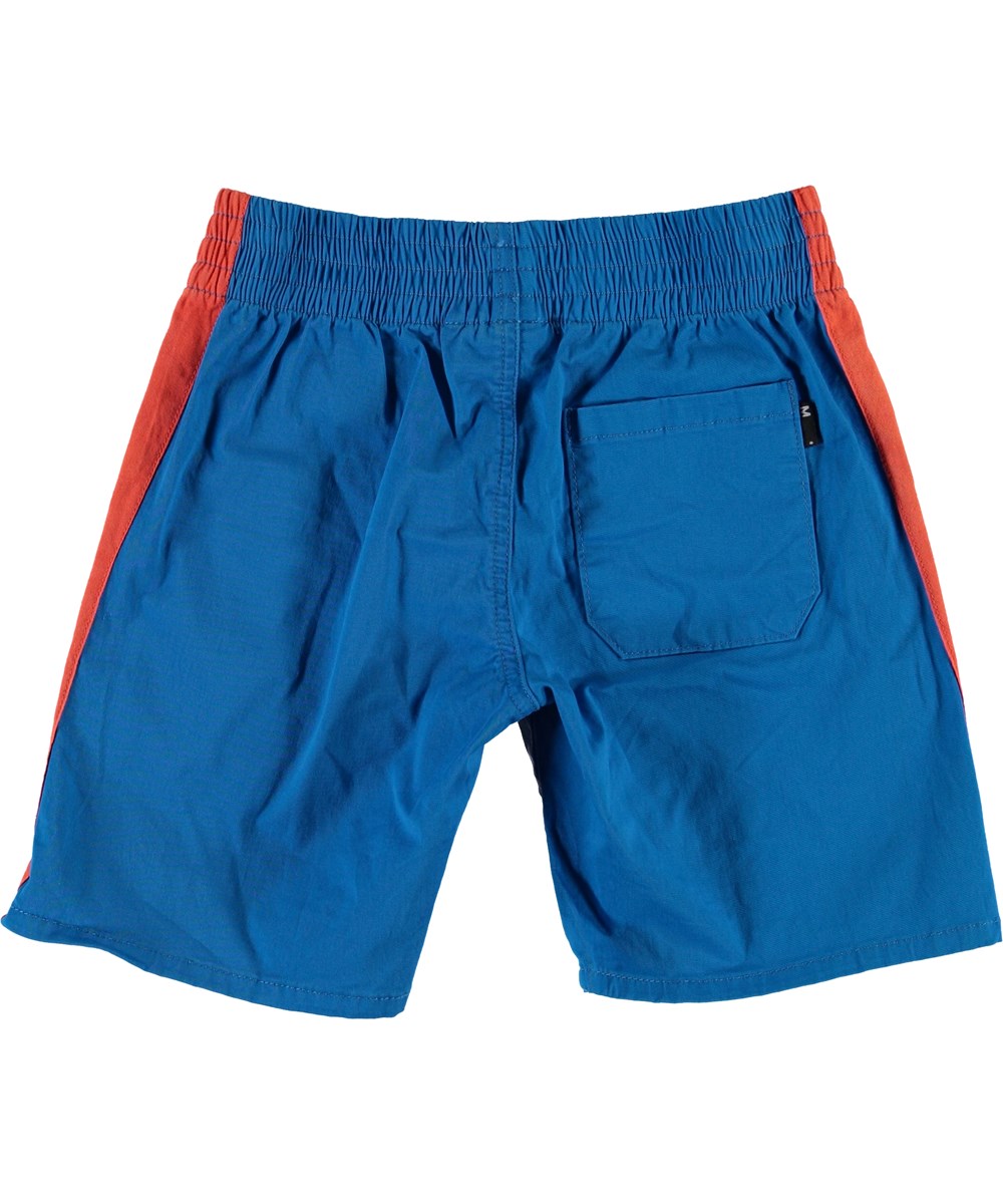 Anchor - Azure - Korte blauwe broek met oranje strepen 