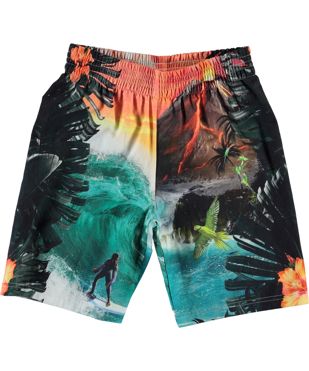 Angelo - Wildest Island - Korte Hawaï broek met vulkaanprint