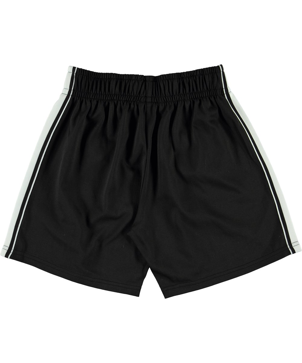 Arinos - Black - Sportieve zwarte korte broek met witte strepen