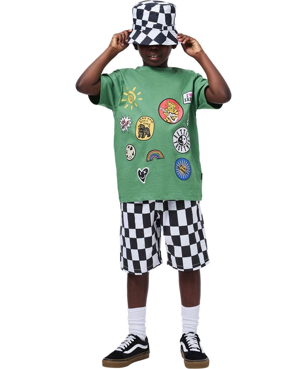 Arrow - Angled Checks - Geruite shorts met koordje gemaakt van biologisch katoen 