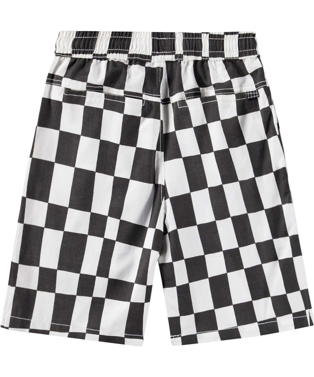 Arrow - Angled Checks - Geruite shorts met koordje gemaakt van biologisch katoen 