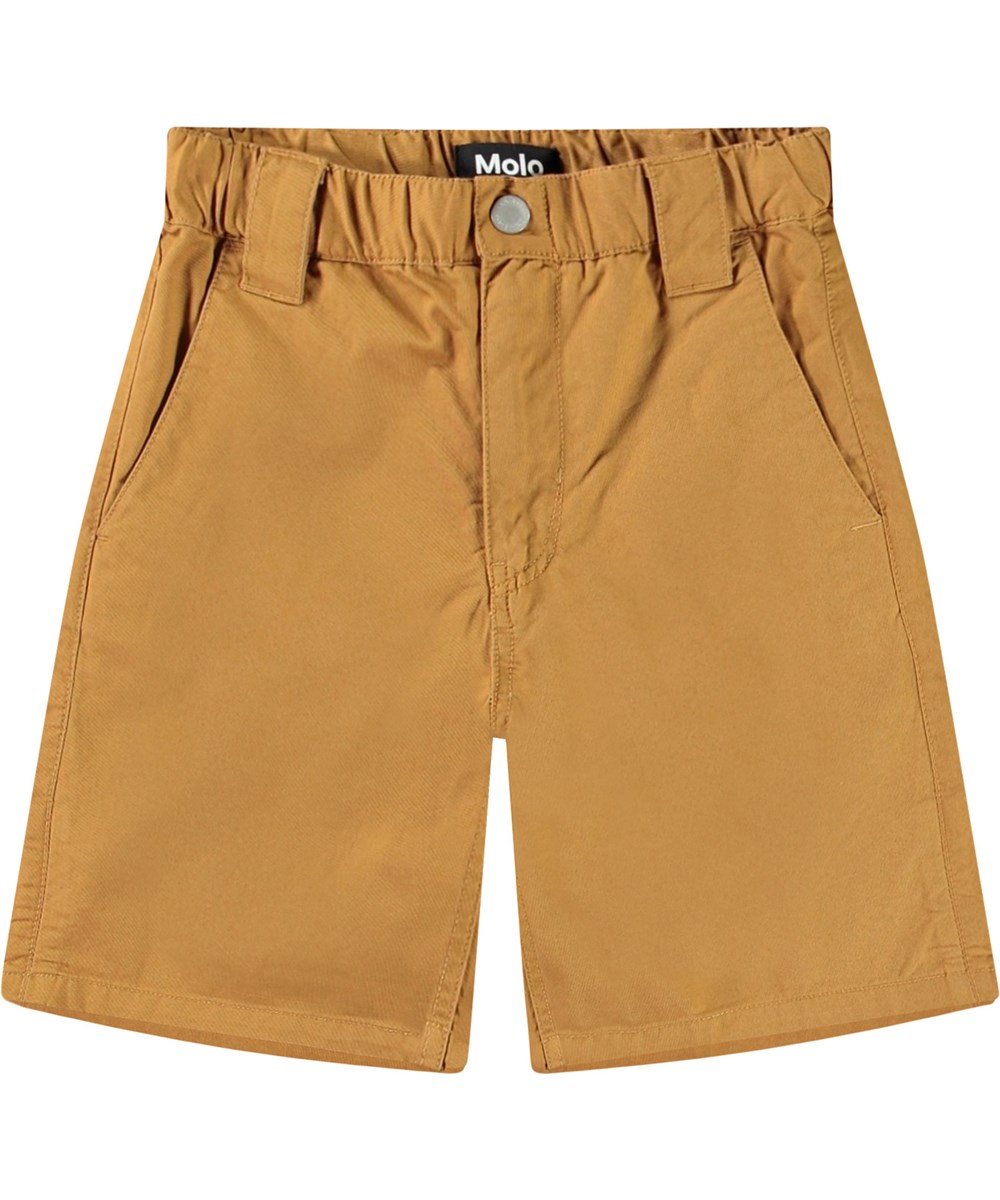 Aubery - Bronze Mist - Bruine korte chino van biologisch katoen voor kinderen.