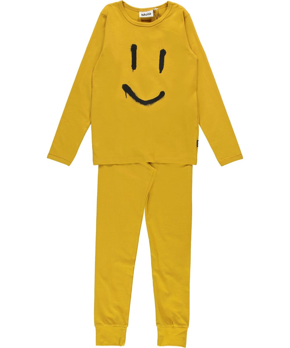 Luve - Nugget Gold - Gele biologische smiley pyjama
