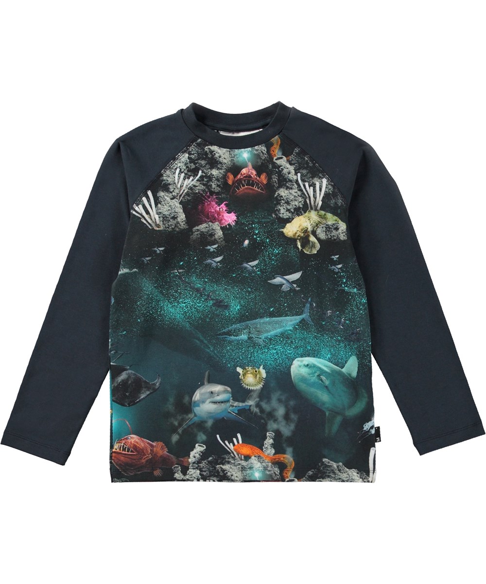 Tedros - Deep Sea - Tweedelige pyjamaset van zacht biologisch katoen