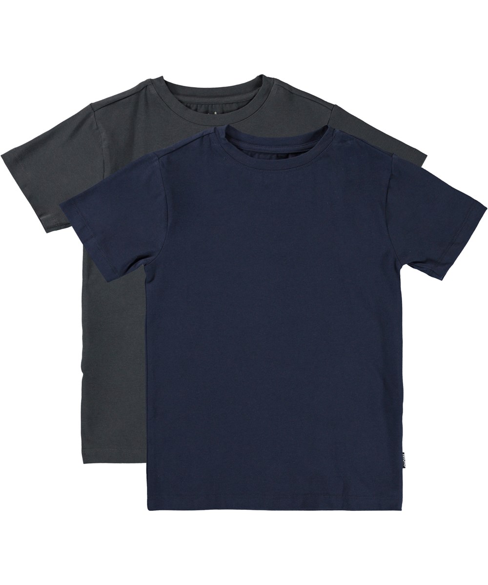 Jamie 2-pack -  Space Galaxy - Twee 2-shirts in blauw en grijs