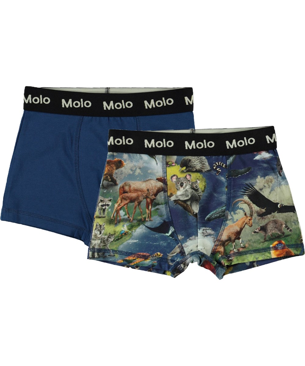 Justin 2-pack - Indigo Animal - Boxershorts met dieren en Aarde print