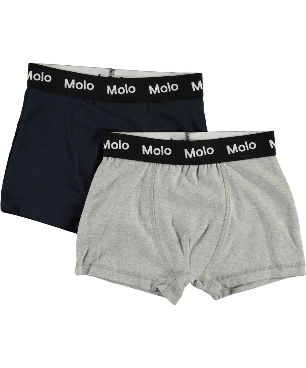 Justin 2-pack - Navy Grey - Biologische 2-pak boxershort in blauw en grijs
