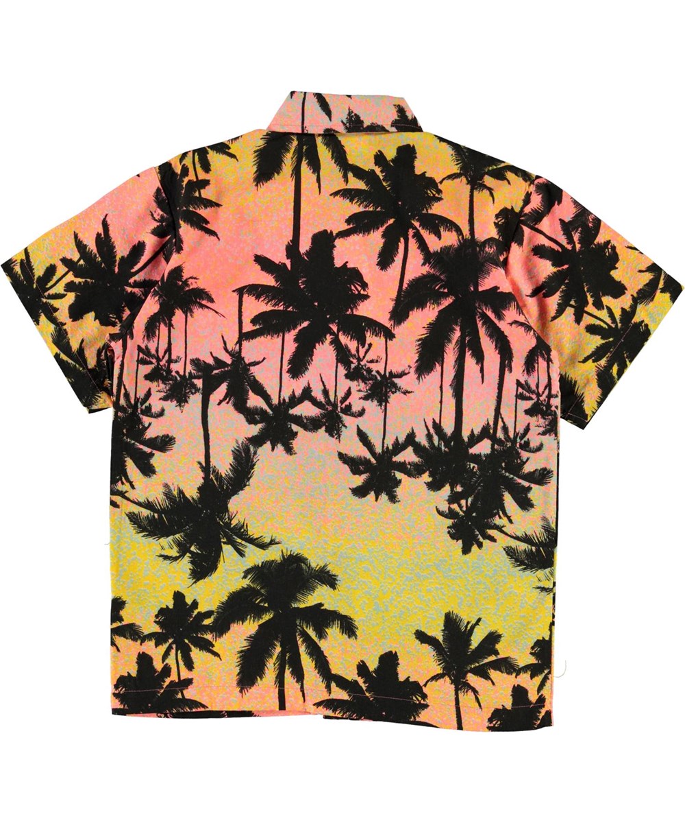 Rass - Sunset Palms - Blouse met korte mouwen en palmbomenprint