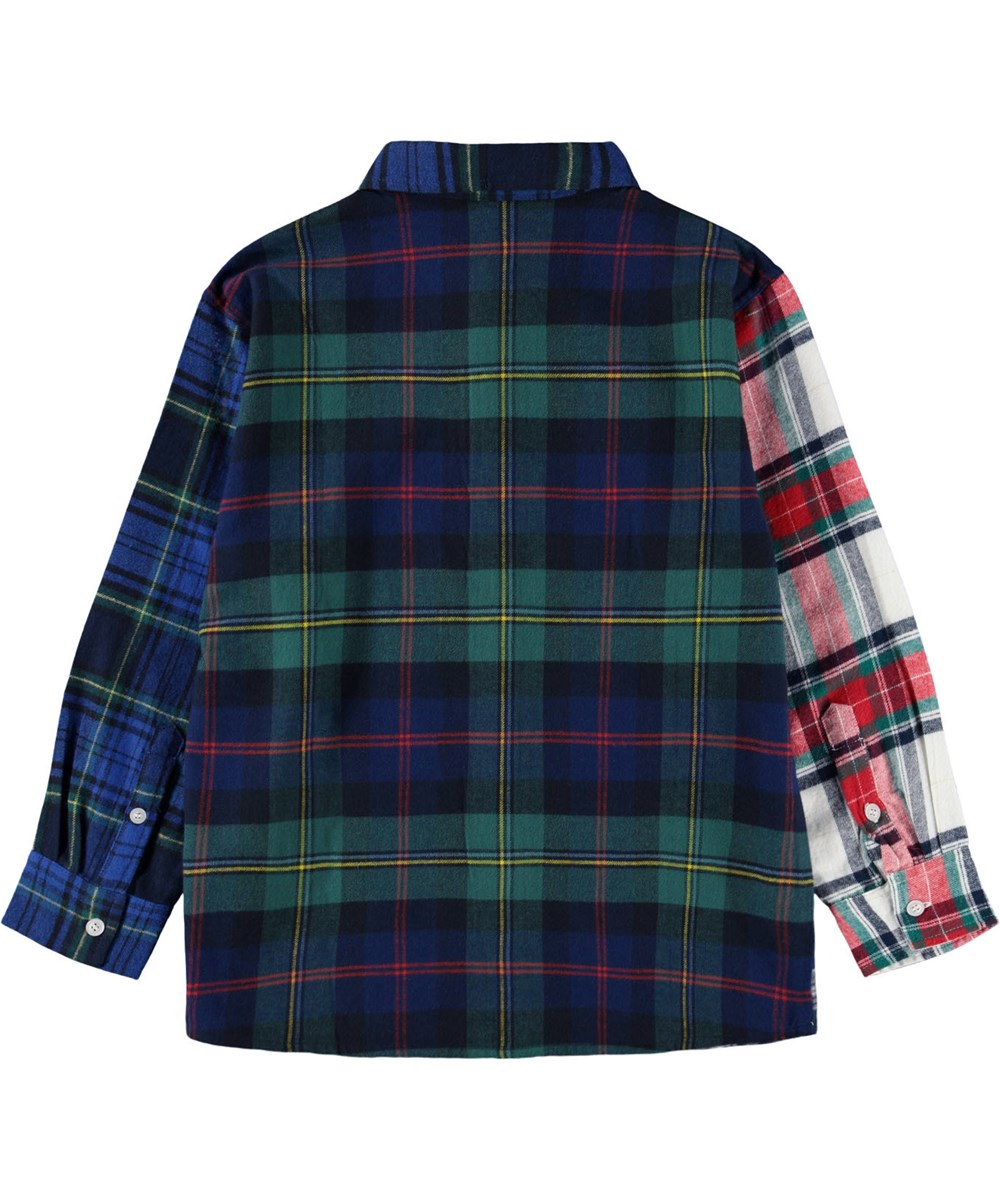 Remon - Check Mix - Kleurrijk geruit kinderblouse gemaakt van biologisch katoen.