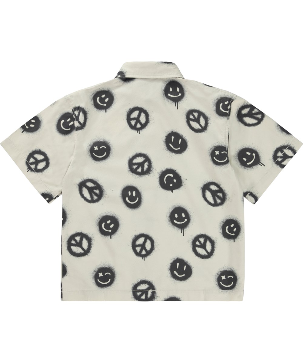 Richie - Peace Smile - Grijze blouse met peace en smiley
